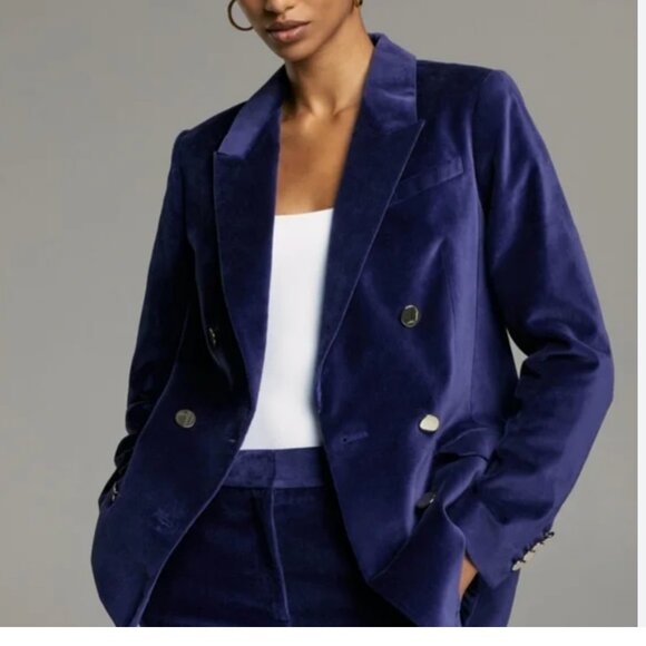 BABATON Aritzia Purple Velvet Blazer Size 8 - Picture 1 of 8